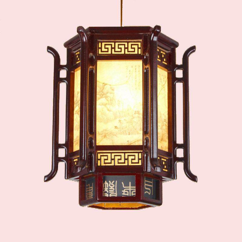 中式仿古灯笼吊灯实木古典宫灯屋檐走廊阳台茶楼餐厅户外装饰灯具