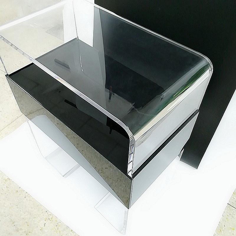 工厂加工款热弯亚克力电脑桌带抽屉柜子有机玻璃工艺品家具高透明