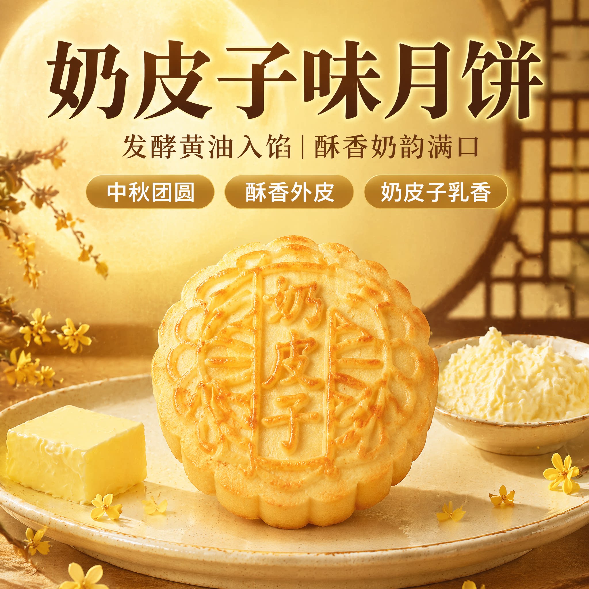 新疆奶皮子月饼零食小吃传统糕点月饼