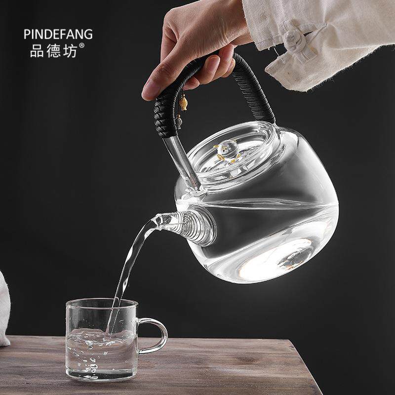 玻璃烧水壶煮茶壶过滤泡茶壶把提梁壶功夫茶具电陶炉硼硅耐热
