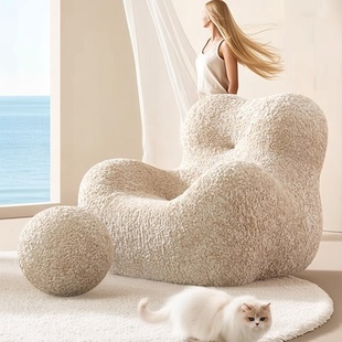 妈妈怀抱沙发全拆洗无粉定型绵小户型单人休闲椅子羊毛卷布艺沙发