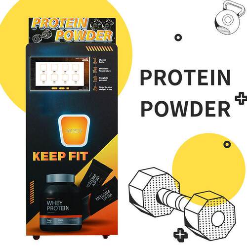 Protein powder milkshake vending machine in gym sports hall