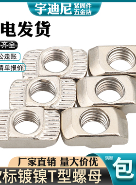 镀镍/304不锈钢T型螺母欧标 铝型材螺母船型螺母20/30/40/45型材L