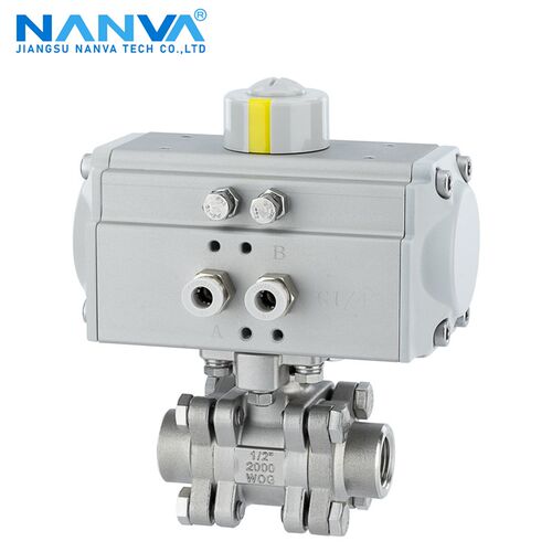 NANVA 气动不锈钢防静电中压内螺纹球阀 2000WOG PN63 Q611F-63P