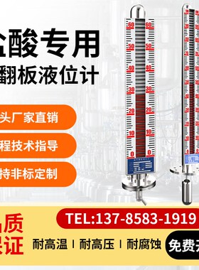 盐酸专用磁翻板液位计磁性开关磁浮子水位计感测器远传液位计浮球