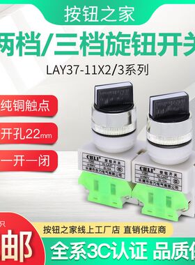CHLI合力 LAY37-11X2 20X3 Y090二位旋钮 三位旋钮按钮开关 22MM