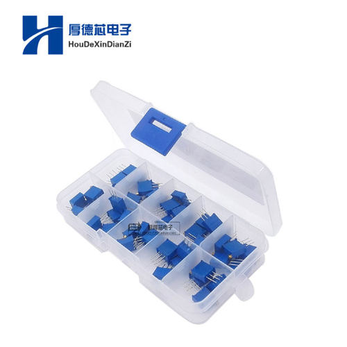3296W多圈微调电位器3296可变电阻器套件带盒