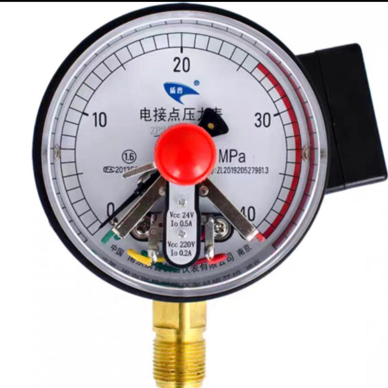 南京质普YXC100感应开关电接点压力表40MPA 24V 220v磁簧油缸用