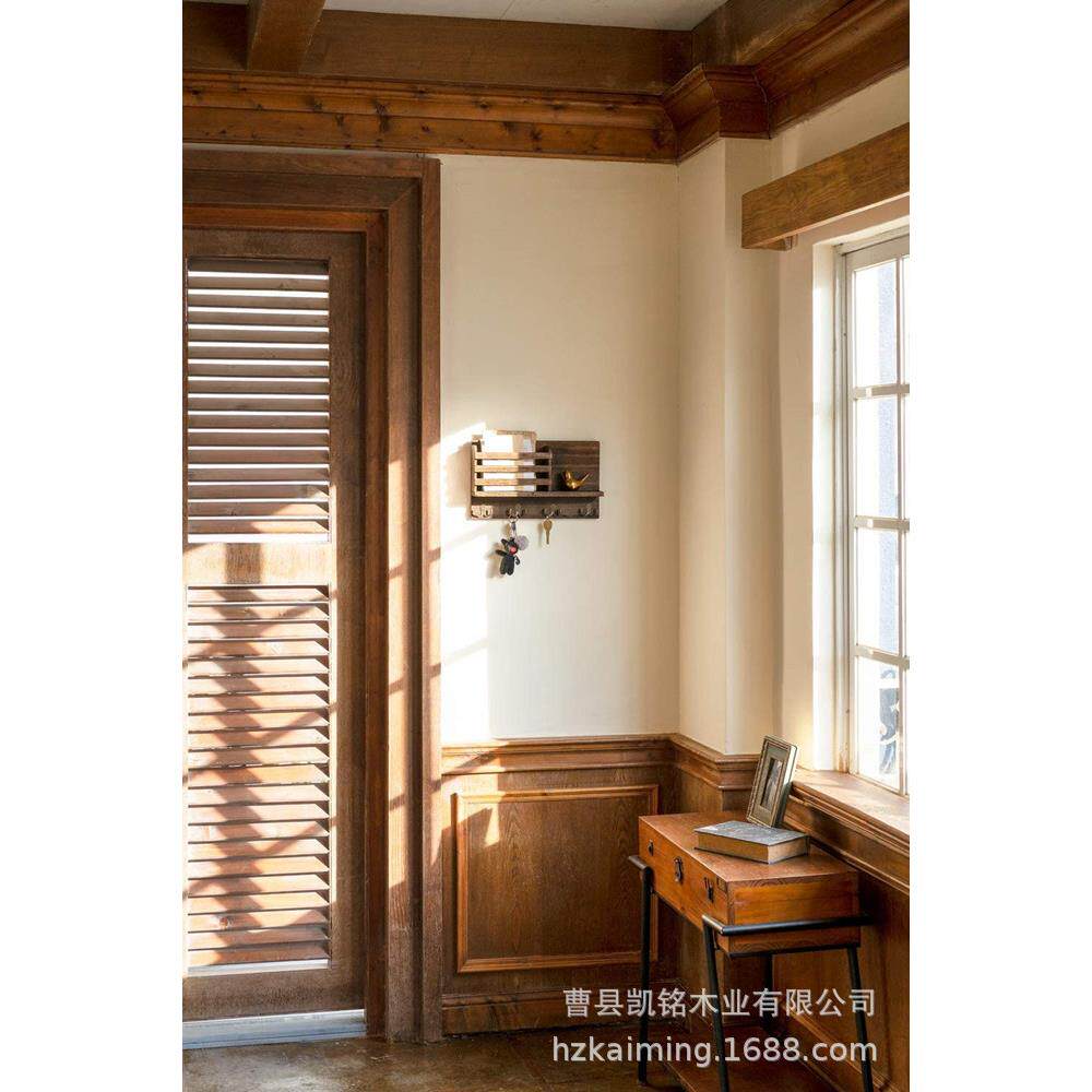 架钥匙壁挂式信箱木制玄关书房浮动架置物架悬浮壁挂架邮件架置物