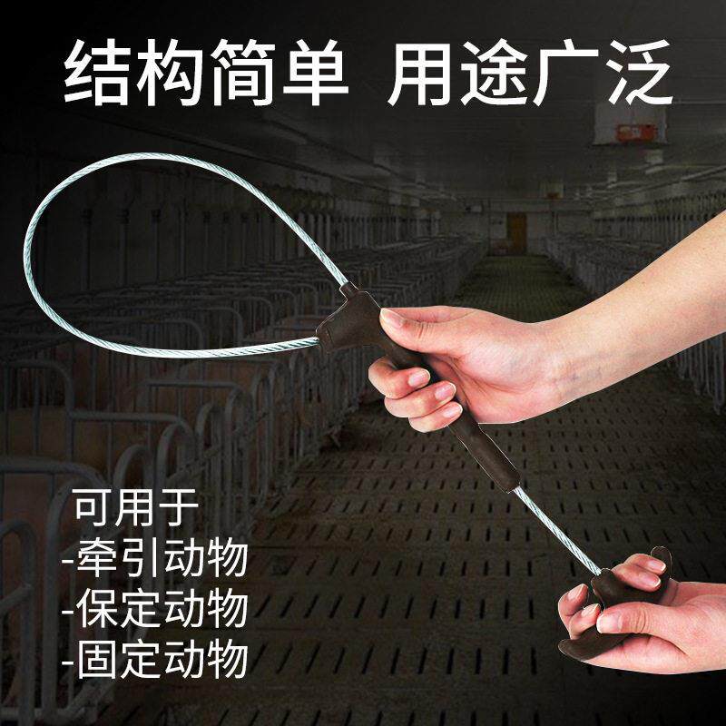 猪用保定器套猪器不锈钢套猪杆套定器铜管猪打针保定绳保定器