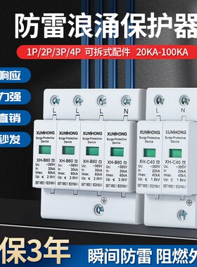家用三相直流信号防雷浪涌1P/2P/3P/4P后备保护器开关/浪涌抑制器