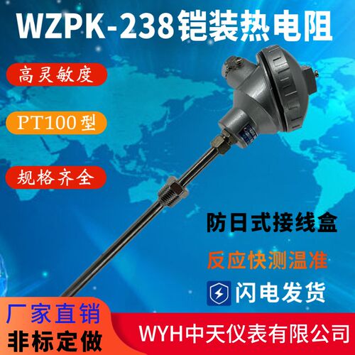WYH中天仪表温度传感器WZP-238带螺纹热电阻私人定制各规格热电阻