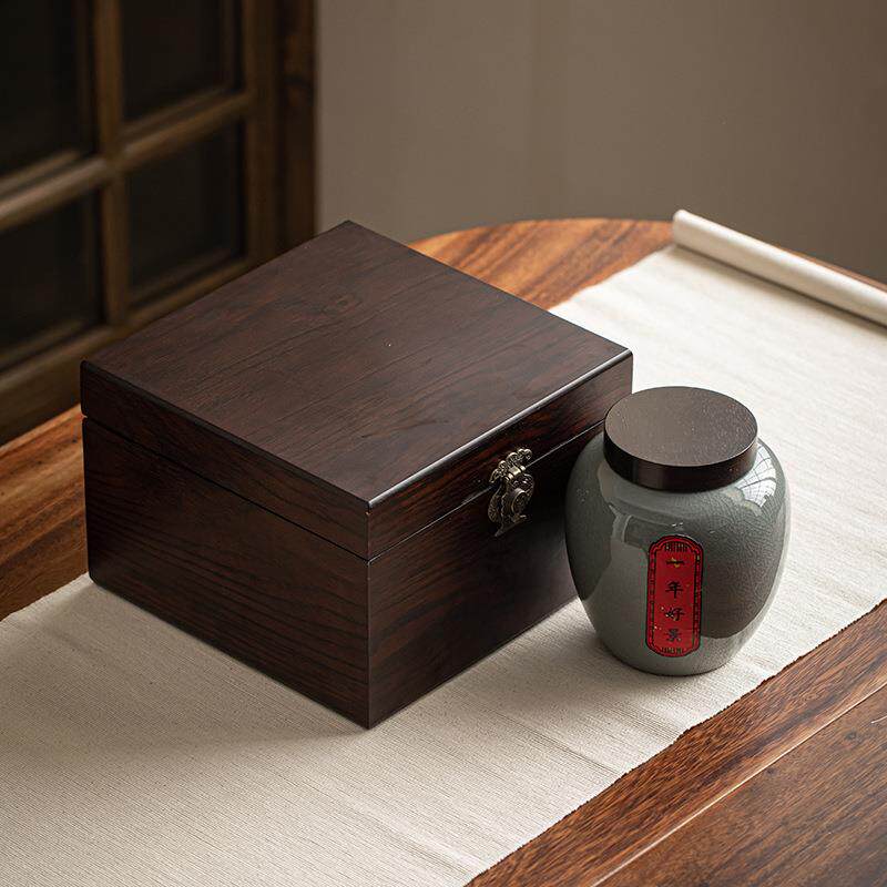 高档木盒复古茶叶礼盒装空盒哥窑茶叶罐普洱金骏眉白茶红茶包装盒