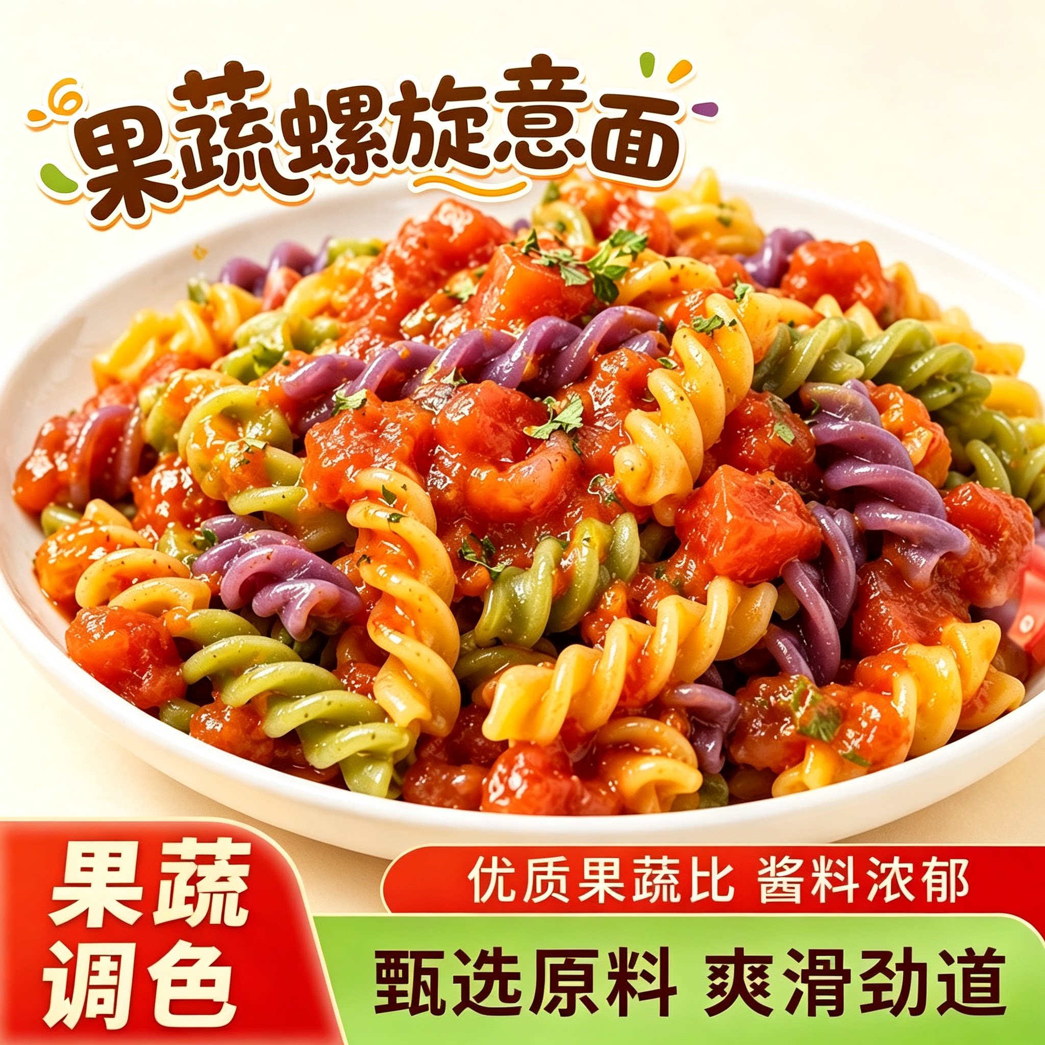 儿童果蔬螺旋意面 儿童螺旋面意大利面 无添加儿童健康辅食图片