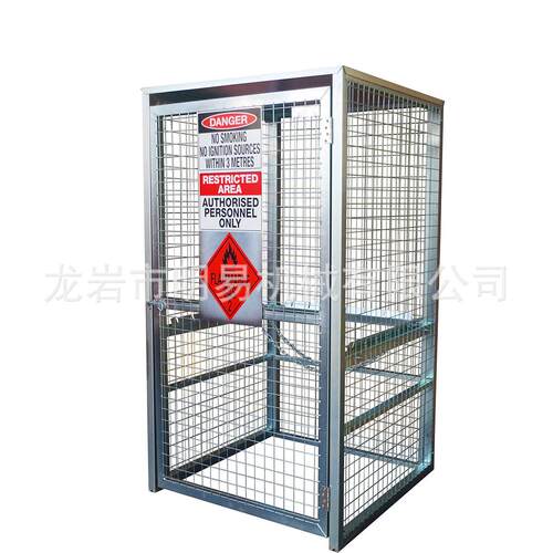 气瓶仓储笼带顶可移动加厚钢材氧气瓶存放架车间工地仓储特价