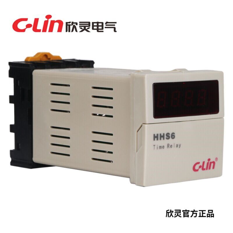 欣灵数显时间继电器HHS6 AC220V DC24V时间控制器通电延时计时器