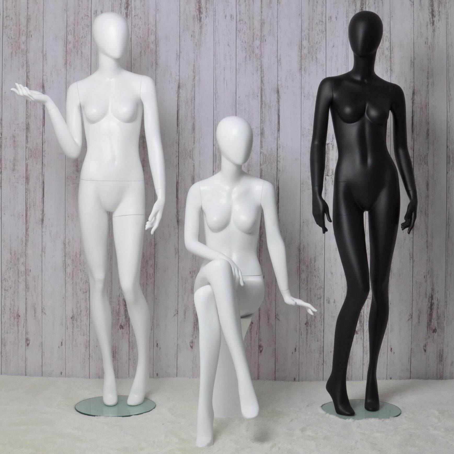 模特道具女全身人台橱窗服装店人体哑光站坐模展示架陈列假人模特