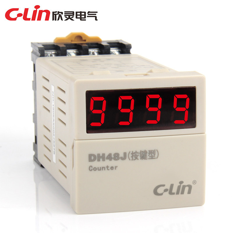 欣灵计数器DH48J数显四位220V多功能停电记忆24V电子式计数继电器