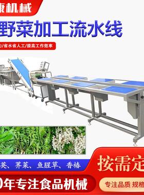 山野菜清洗加工设备预制菜加工生产线香椿鱼腥草清洗漂烫风干线
