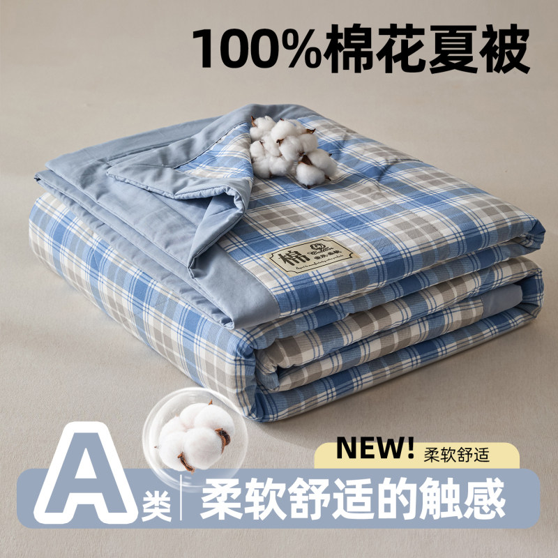 2026新款A类100%新疆棉花填充夏凉被可机洗空调被夏被宿舍学生z