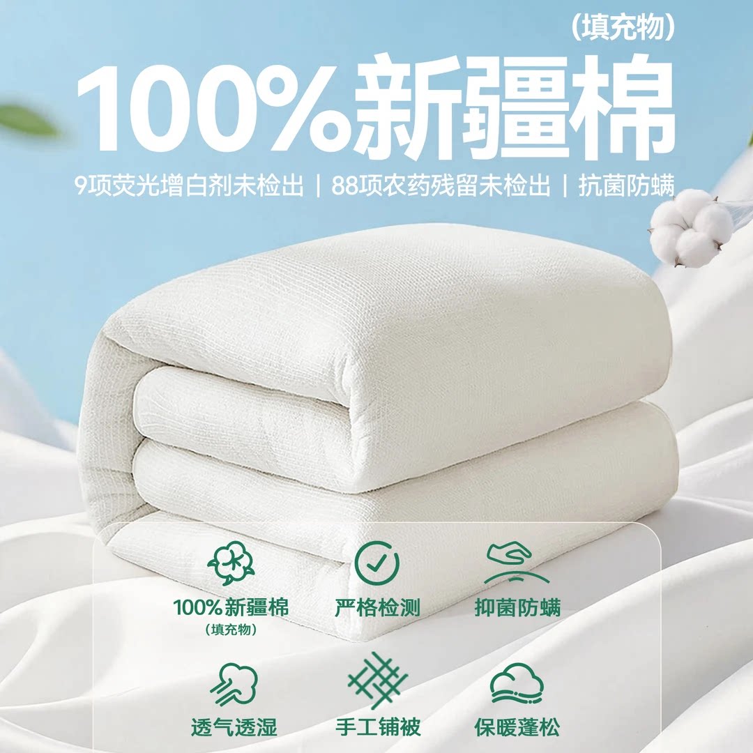 甄选新疆棉全棉填充秋冬保暖被