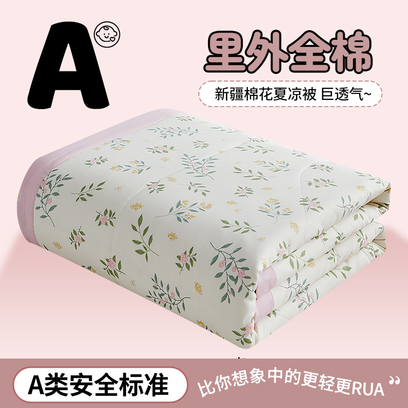 新款A类全棉纯棉小清新印花棉花夏被夏凉被被子被芯z