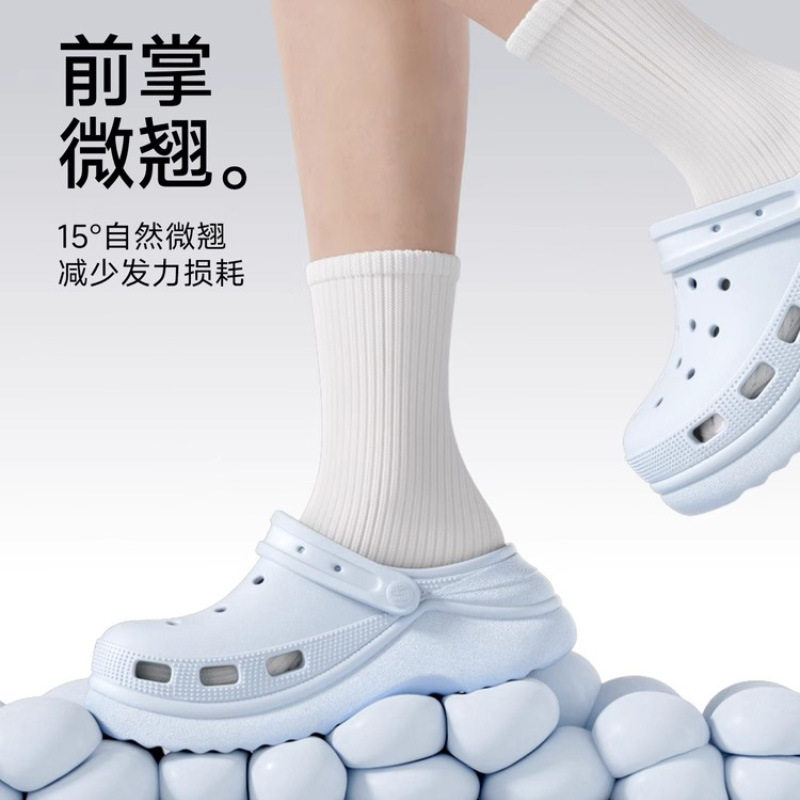 chikoku雪浪时尚厚底增高洞洞鞋女鞋夏季新款足弓防滑沙滩凉拖鞋图片