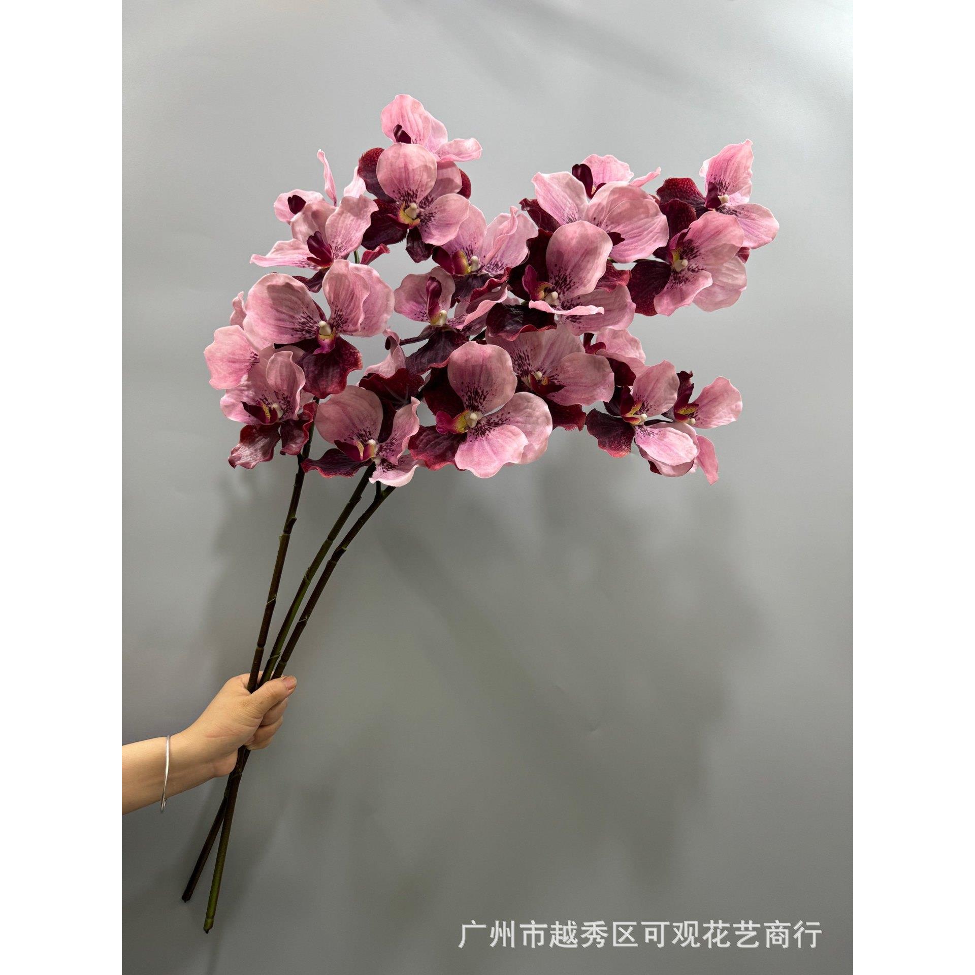 仿真胡姬7头万代兰飞燕手感蝴蝶兰手感假花婚庆插花家装饰设计