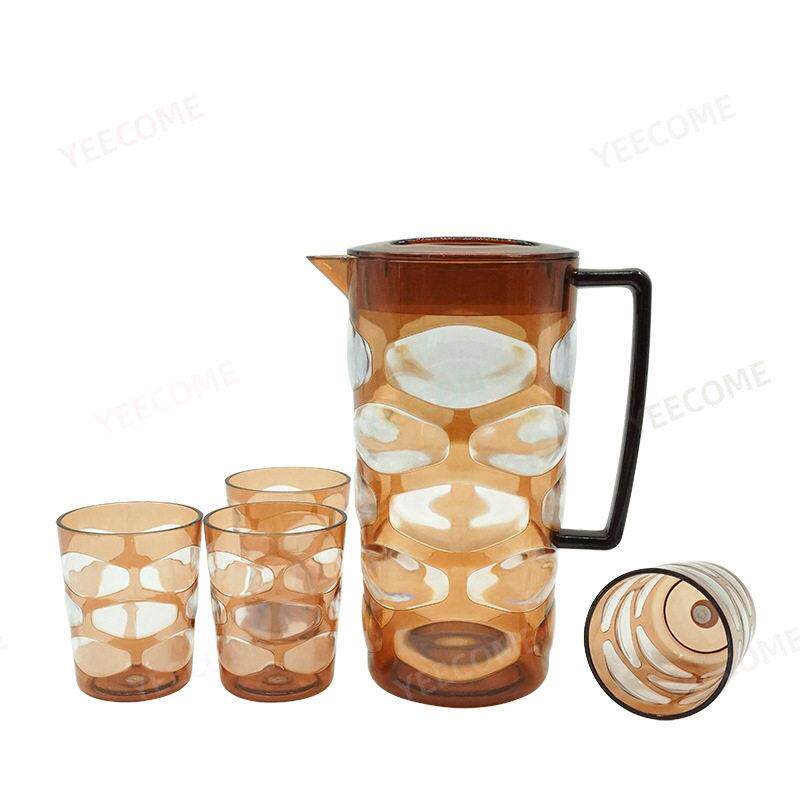 塑料PS琥珀塑料冷水壶凉白开冰箱凉水壶带四杯套装礼品