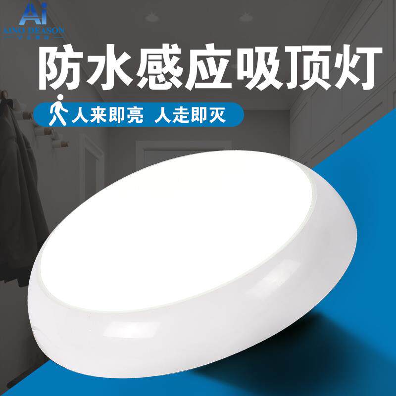 led三防消防应急人体雷达感应吸顶灯过道走廊声光控智能自动感应
