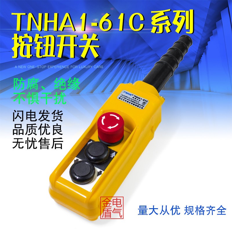 TNHA1-61C行车开关 防雨型起重机按钮站 天华双速控制按钮 带急停