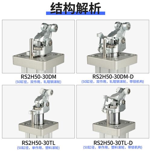 重载型止动阻挡气缸RSH/RS2H/RSA20/32/50/63/80-15/30/40DLBMTL