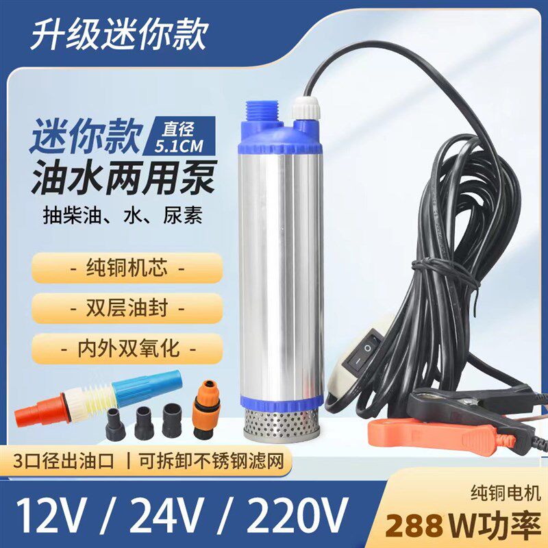 抽油水泵大功率电动油抽子12V24伏220V潜水泵抽油神器加油机吸油