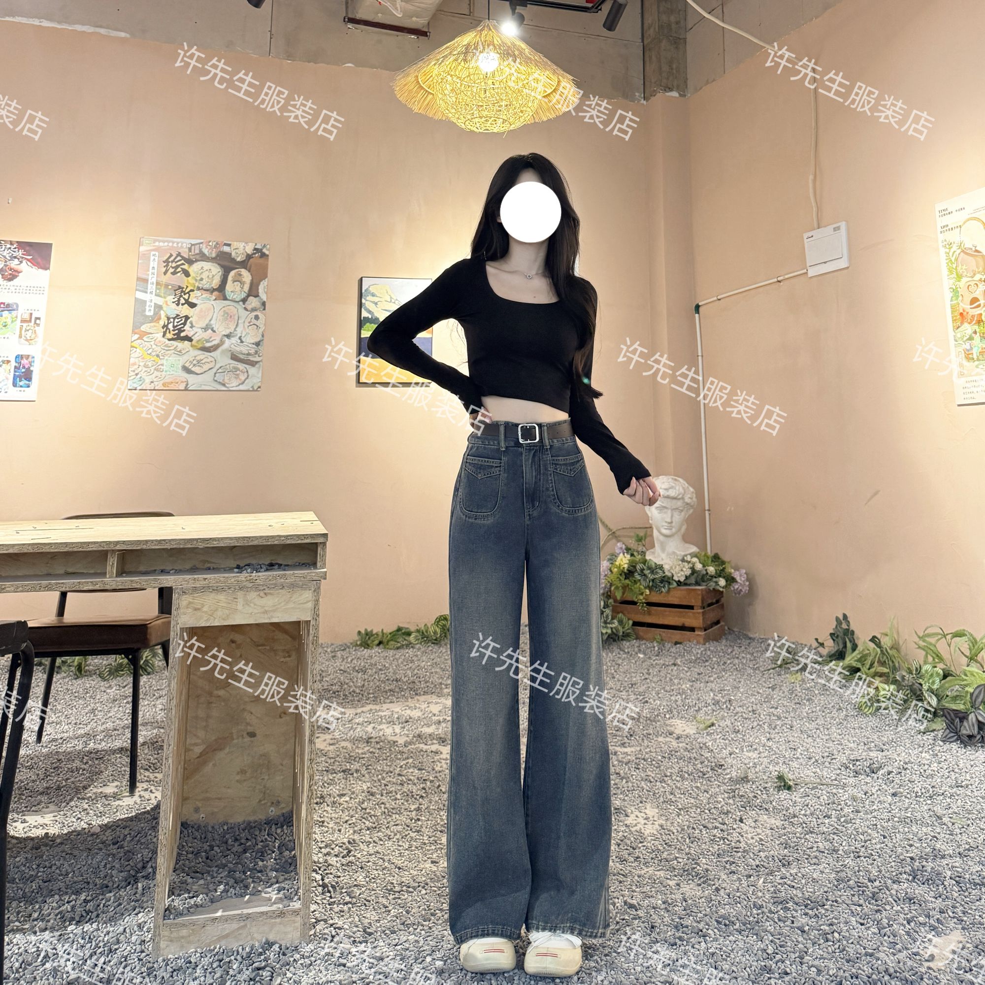 2026夏季百搭高腰显瘦复古时牛仔裤