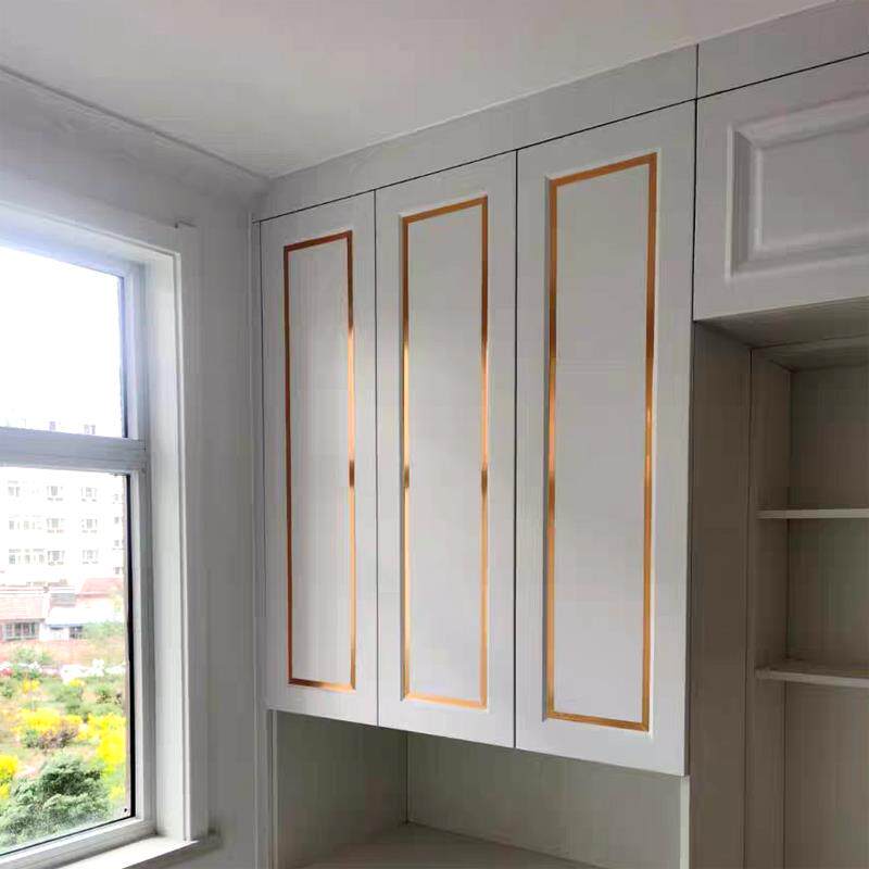 A6L特厚家具翻新米白仿木纹自粘墙壁衣橱柜子防水防潮防油书桌门