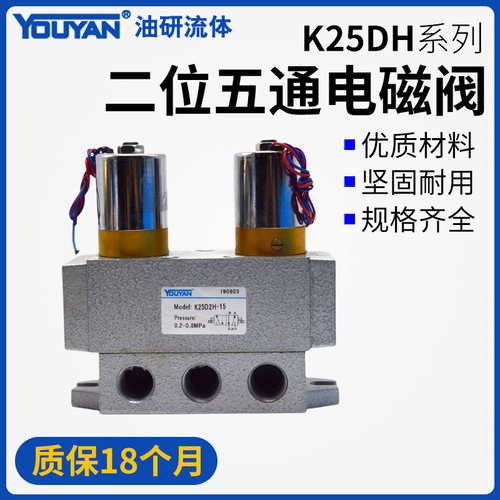 K25DH-25二位五通K25D2H-15-20大流量10电磁阀32双电控制换向阀40
