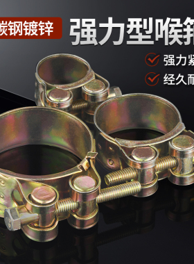 劲功强力型喉箍镀锌加厚欧式管箍重型管夹抱箍卡箍紧箍水管油管
