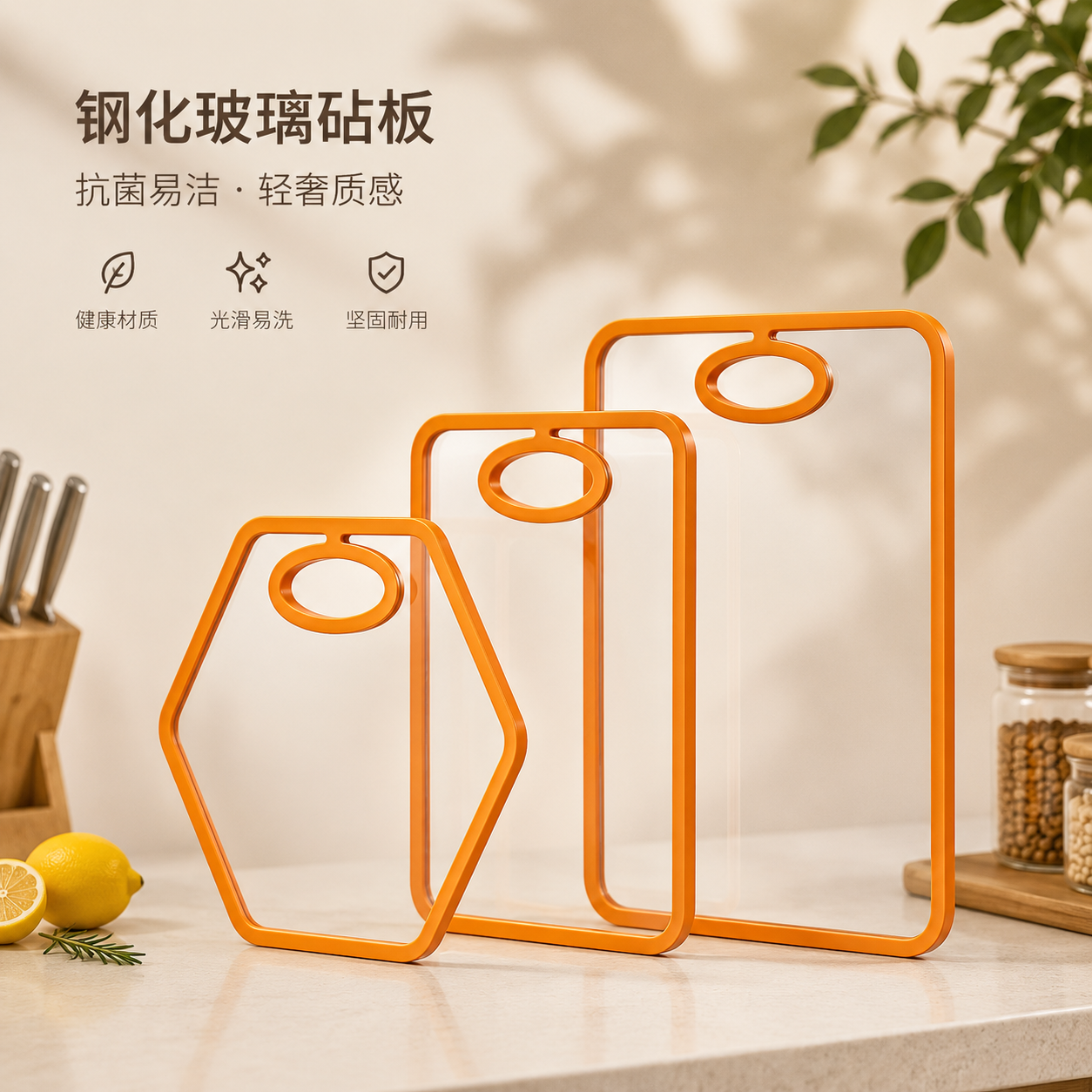 食品级加厚钢化玻璃菜板家用砧板水果蔬菜肉类抗菌防霉菜板