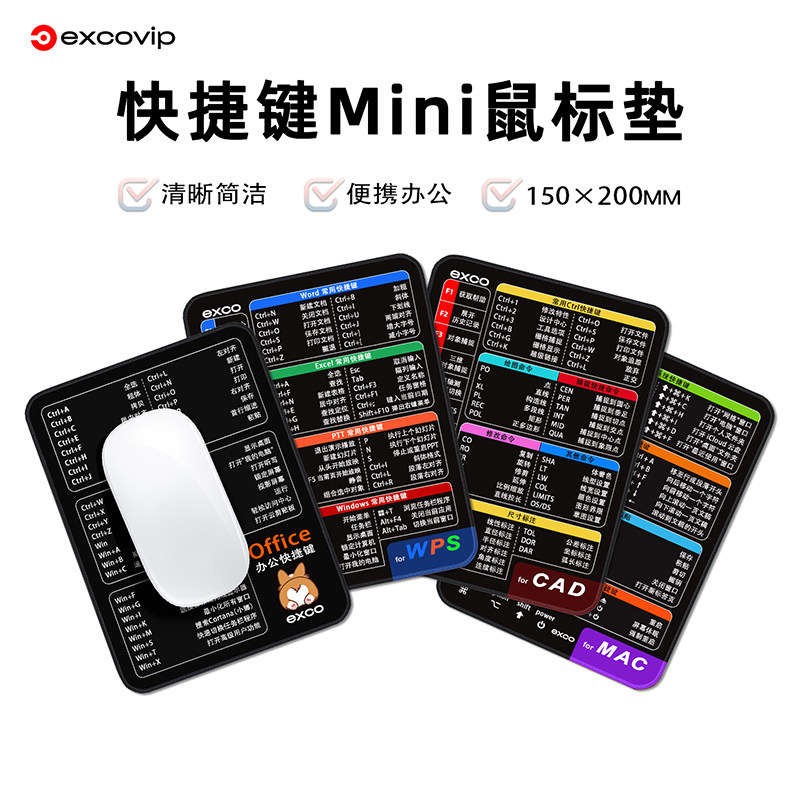 Mini快捷键鼠标垫布面橡胶底图片