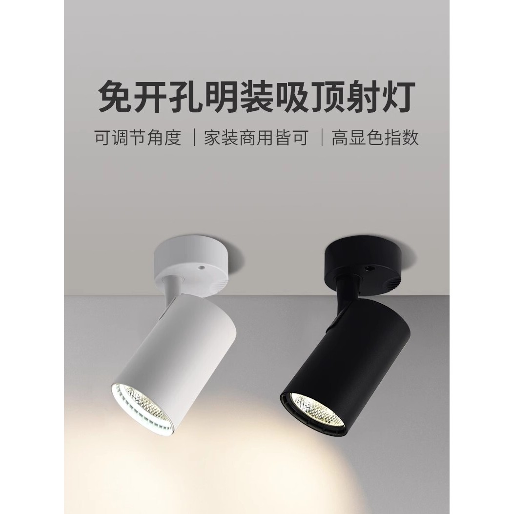 明装射灯白光20W30瓦服装吸顶式家用楼道背景中性白壳暖光led光源