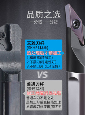 天雅数控车刀刀杆镗孔内孔小孔径机夹镗刀刀具35度尖菱形尖刀超硬