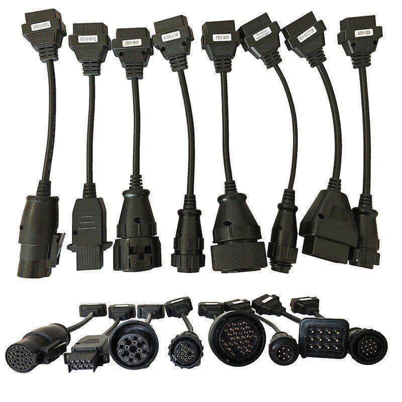 适用全套卡车线8条Trucks cables for 150e tcs cdp obd2卡车诊断