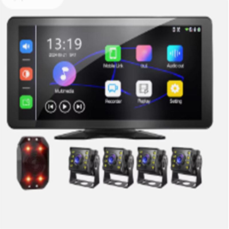 新款10.36寸货车记录仪带Carplay大货车监控四路收割机12-24V通用