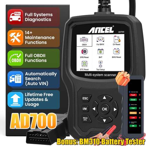 ANCEL AD700带赠品：BM310，马全系统OBD2扫描仪,14+维护服务