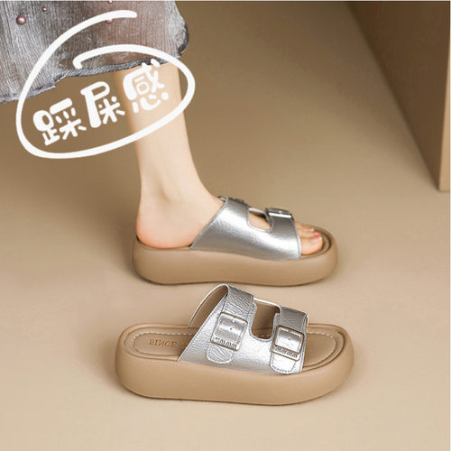法式高级一字拖沙滩凉鞋女