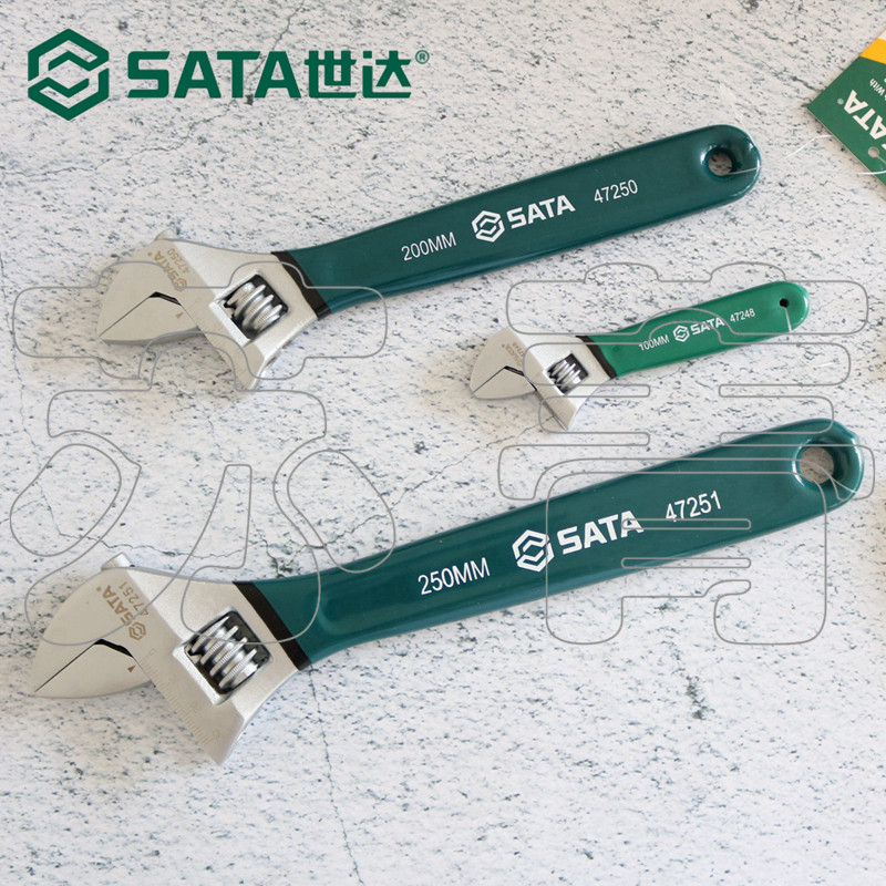 SATA 沾塑欧式活动扳手4寸6寸8寸10寸12寸15寸18寸24寸
