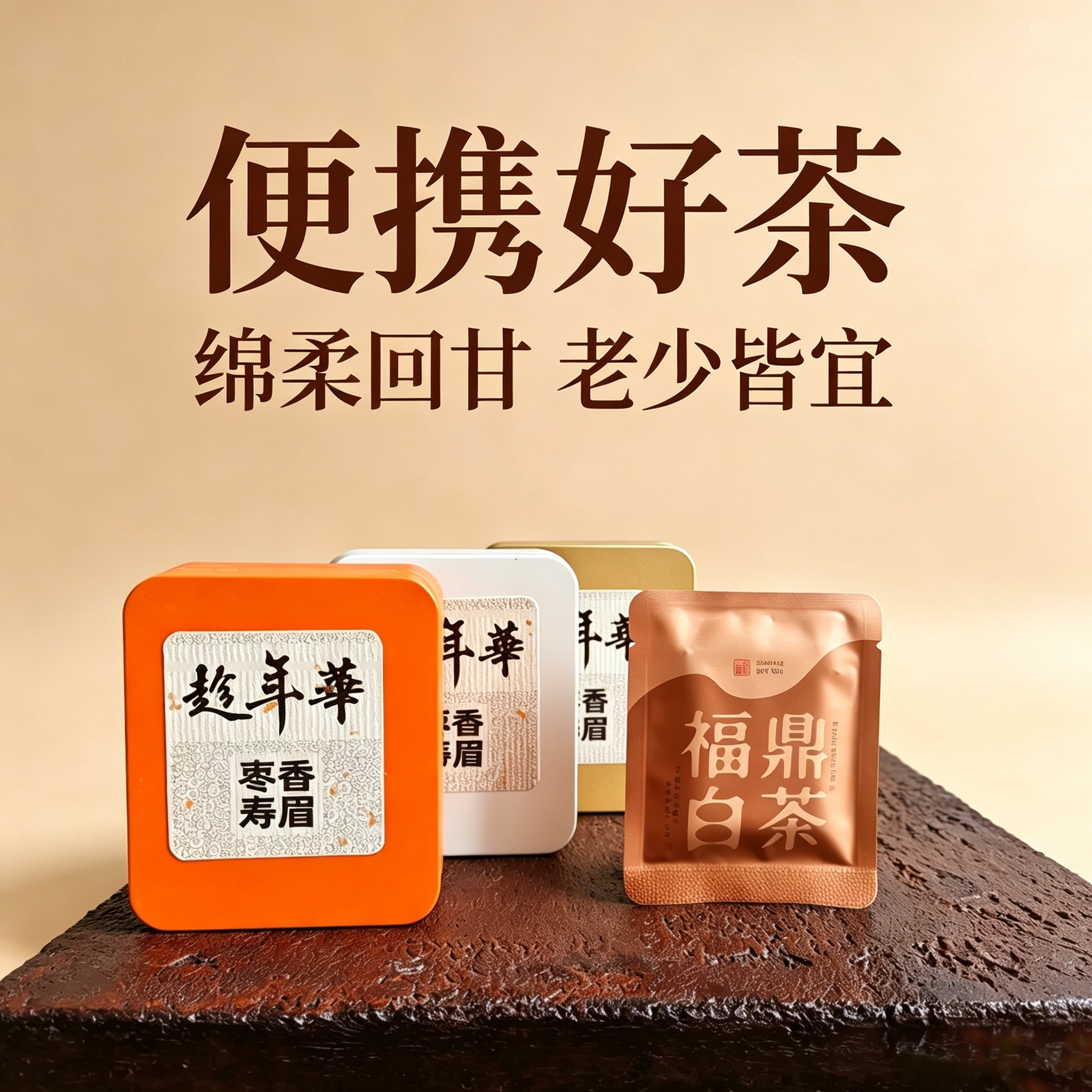 福鼎老寿眉饼干茶 2020年福建老白茶春茶 茶叶便携装袋装 小方片