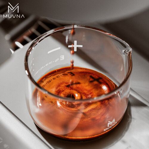 MUVNA慕威纳星雨玻璃杯意式浓缩萃取杯接液咖啡机带刻度100ml量杯