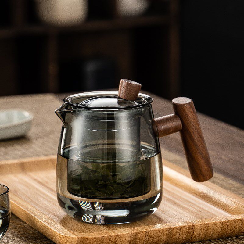 加厚侧把玻璃泡茶壶带过滤茶壶家用花茶壶茶具套装沏煮茶壶耐高温