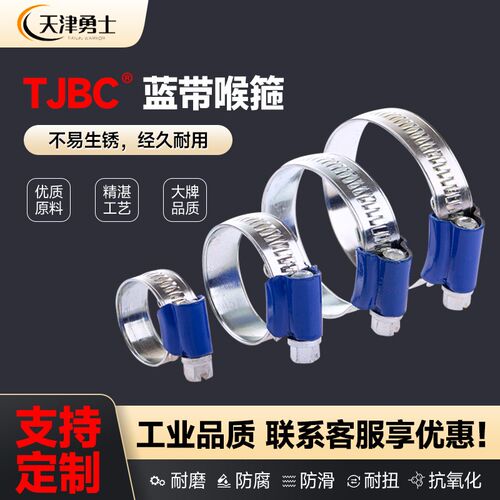 蓝带卡箍TJBC天津宝成镀锌蓝头喉箍水管夹抱箍喉扎非不锈钢碳钢箍